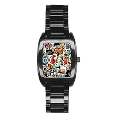 Art Book Gang Crazy Graffiti Supreme Work Stainless Steel Barrel Watch