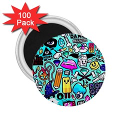 Graffiti Pop Art Crazy Retro 2 25  Magnets (100 Pack)  by Bedest