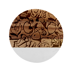 Art Book Gang Crazy Graffiti Supreme Work Marble Wood Coaster (round)