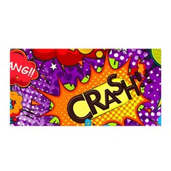 Crash Bang Adventure Time Art Boom Graffiti Satin Wrap 35  X 70  by Bedest