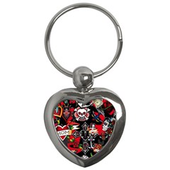 Graffiti Tatoo Skate Art Boom Key Chain (heart) by Bedest