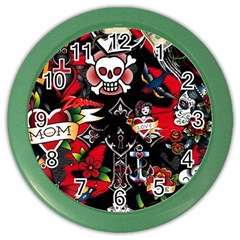 Graffiti Tatoo Skate Art Boom Color Wall Clock by Bedest