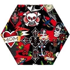 Graffiti Tatoo Skate Art Boom Wooden Puzzle Hexagon by Bedest