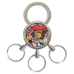 Stickerbomb Crazy Graffiti Graphite Monster 3-Ring Key Chain