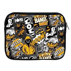 Boom Bang Art Crazy Drawing Graffiti Hello Retro Sayings Yellow Apple Ipad 2/3/4 Zipper Cases by Bedest