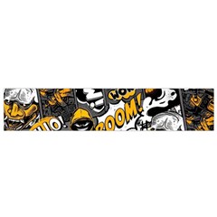 Boom Bang Art Crazy Drawing Graffiti Hello Retro Sayings Yellow Small Premium Plush Fleece Scarf