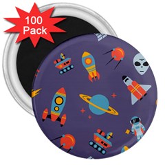 Space Seamless Patterns 3  Magnets (100 Pack)