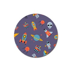 Space Seamless Patterns Magnet 3  (round)