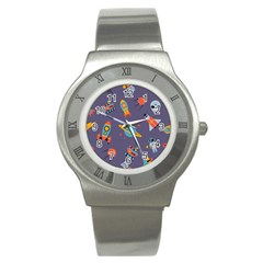 Space Seamless Patterns Stainless Steel Watch