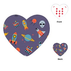 Space Seamless Patterns Playing Cards Single Design (heart)