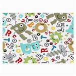 Seamless Pattern Vector With Funny Robots Cartoon Large Glasses Cloth (2 Sides) Front