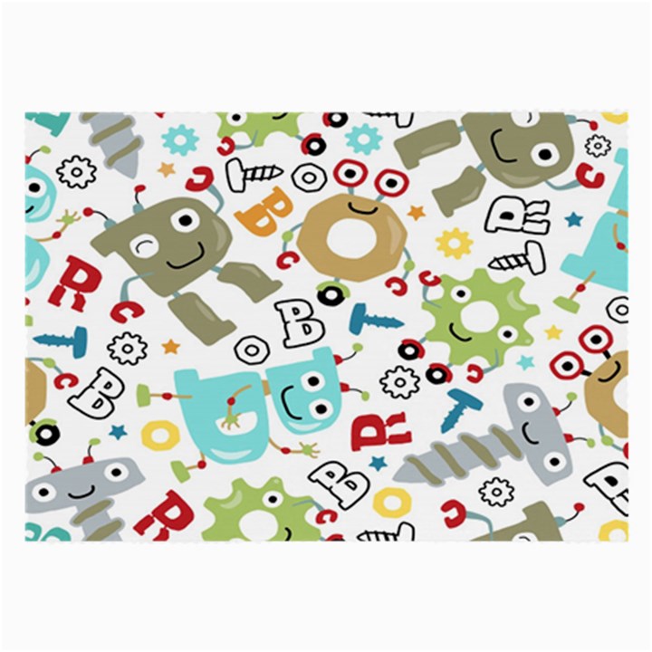 Seamless Pattern Vector With Funny Robots Cartoon Large Glasses Cloth (2 Sides)