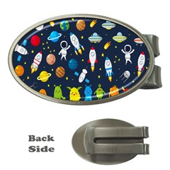 Big Set Cute Astronauts Space Planets Stars Aliens Rockets Ufo Constellations Satellite Moon Rover V Money Clips (oval) 