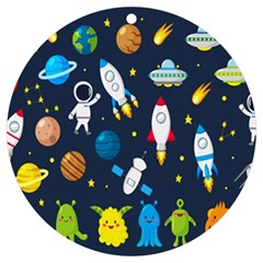 Big Set Cute Astronauts Space Planets Stars Aliens Rockets Ufo Constellations Satellite Moon Rover V Uv Print Acrylic Ornament Round by Hannah976