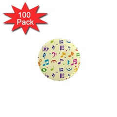 Seamless Pattern Musical Note Doodle Symbol 1  Mini Magnets (100 Pack) 