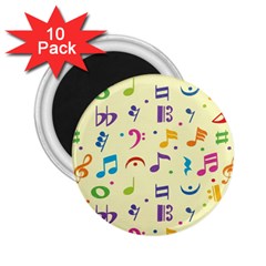 Seamless Pattern Musical Note Doodle Symbol 2 25  Magnets (10 Pack) 