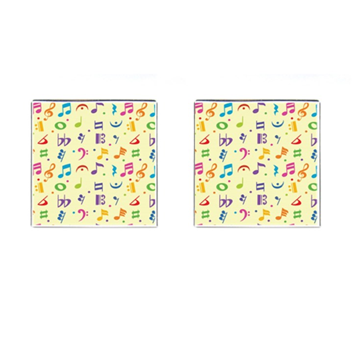 Seamless Pattern Musical Note Doodle Symbol Cufflinks (Square)