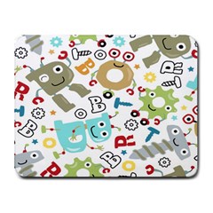 Seamless Pattern Vector With Funny Robots Cartoon Small Mousepad