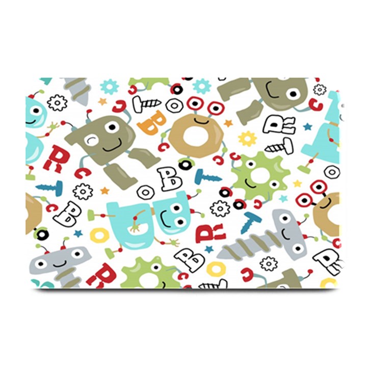 Seamless Pattern Vector With Funny Robots Cartoon Plate Mats