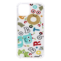 Seamless Pattern Vector With Funny Robots Cartoon Iphone 13 Tpu Uv Print Case by Hannah976