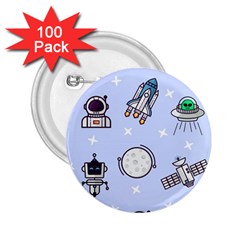 Seamless Pattern With Space Theme 2 25  Buttons (100 Pack) 