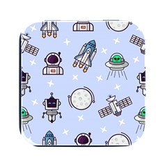 Seamless Pattern With Space Theme Square Metal Box (black) by Hannah976