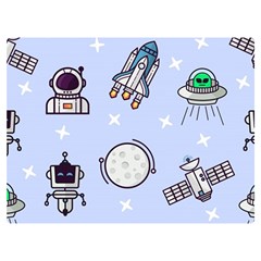 Seamless Pattern With Space Theme Two Sides Premium Plush Fleece Blanket (extra Small) by Hannah976