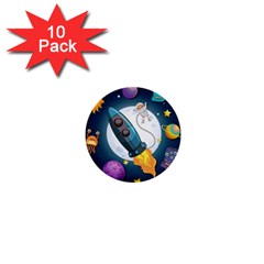 Spaceship Astronaut Space 1  Mini Buttons (10 Pack) 