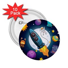 Spaceship Astronaut Space 2 25  Buttons (10 Pack) 