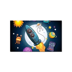 Spaceship Astronaut Space Sticker Rectangular (10 Pack)