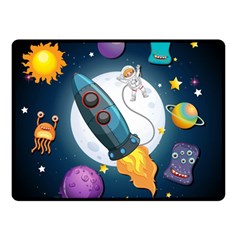 Spaceship Astronaut Space Two Sides Fleece Blanket (small) by Hannah976