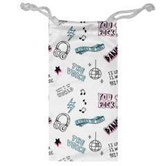 Music Themed Doodle Seamless Background Jewelry Bag by Hannah976