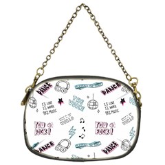 Music Themed Doodle Seamless Background Chain Purse (one Side)