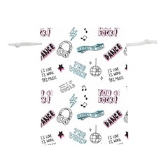 Music Themed Doodle Seamless Background Lightweight Drawstring Pouch (m) by Hannah976