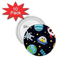 Space Seamless Pattern Illustration 1 75  Buttons (10 Pack)