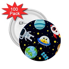 Space Seamless Pattern Illustration 2 25  Buttons (100 Pack) 