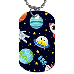 Space Seamless Pattern Illustration Dog Tag (two Sides)