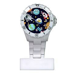 Space Seamless Pattern Illustration Plastic Nurses Watch