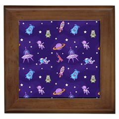 Space Seamless Pattern Framed Tile