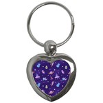 Space Seamless Pattern Key Chain (Heart) Front