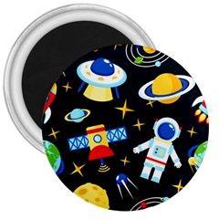 Space Seamless Pattern Cartoon Art 3  Magnets