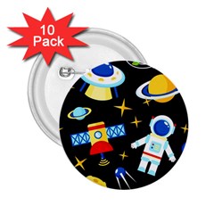 Space Seamless Pattern Cartoon Art 2 25  Buttons (10 Pack) 