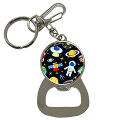 Space Seamless Pattern Cartoon Art Bottle Opener Key Chain