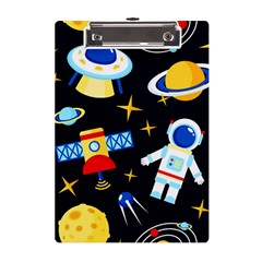 Space Seamless Pattern Cartoon Art A5 Acrylic Clipboard by Hannah976