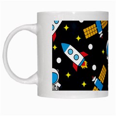 Seamless Adventure Space Vector Pattern Background White Mug