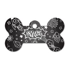 Vector Flat Space Design Background With Text Dog Tag Bone (two Sides)