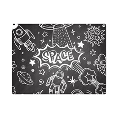 Vector Flat Space Design Background With Text Premium Plush Fleece Blanket (mini) by Hannah976