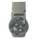 Space Seamless Pattern Art Money Clips (Round)  Front