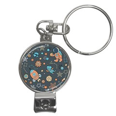 Space Seamless Pattern Art Nail Clippers Key Chain