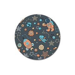 Space Seamless Pattern Art Magnet 3  (round)